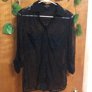 Bebe black lacy top (small)